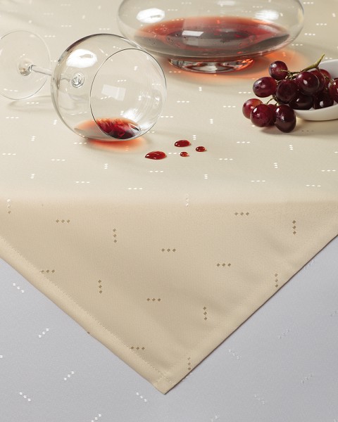 Tischdecke mit Glanzpunkten 01000 weiß ⌀ 140 cm