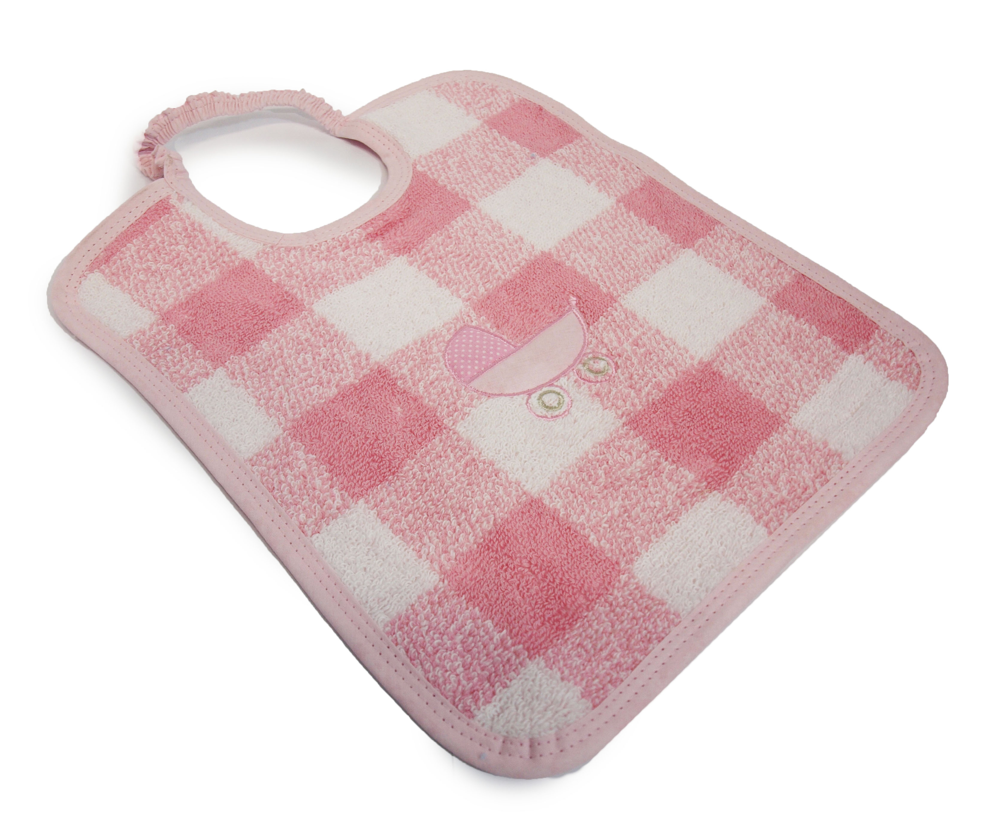 Babylätzchen Edel-Baumwolle Karo rosa