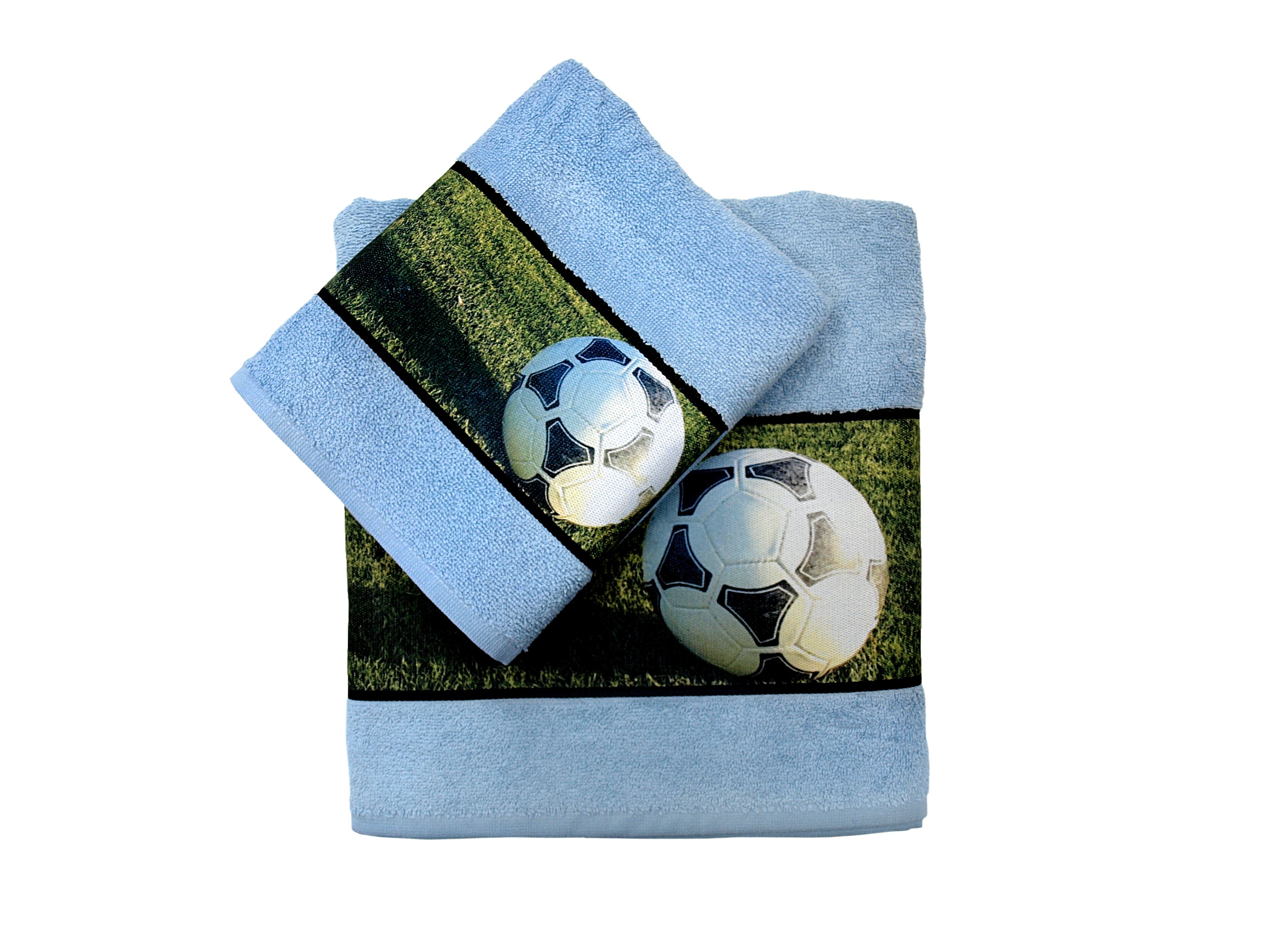Handtuch mit Bordüre Fußball 50x100 cm