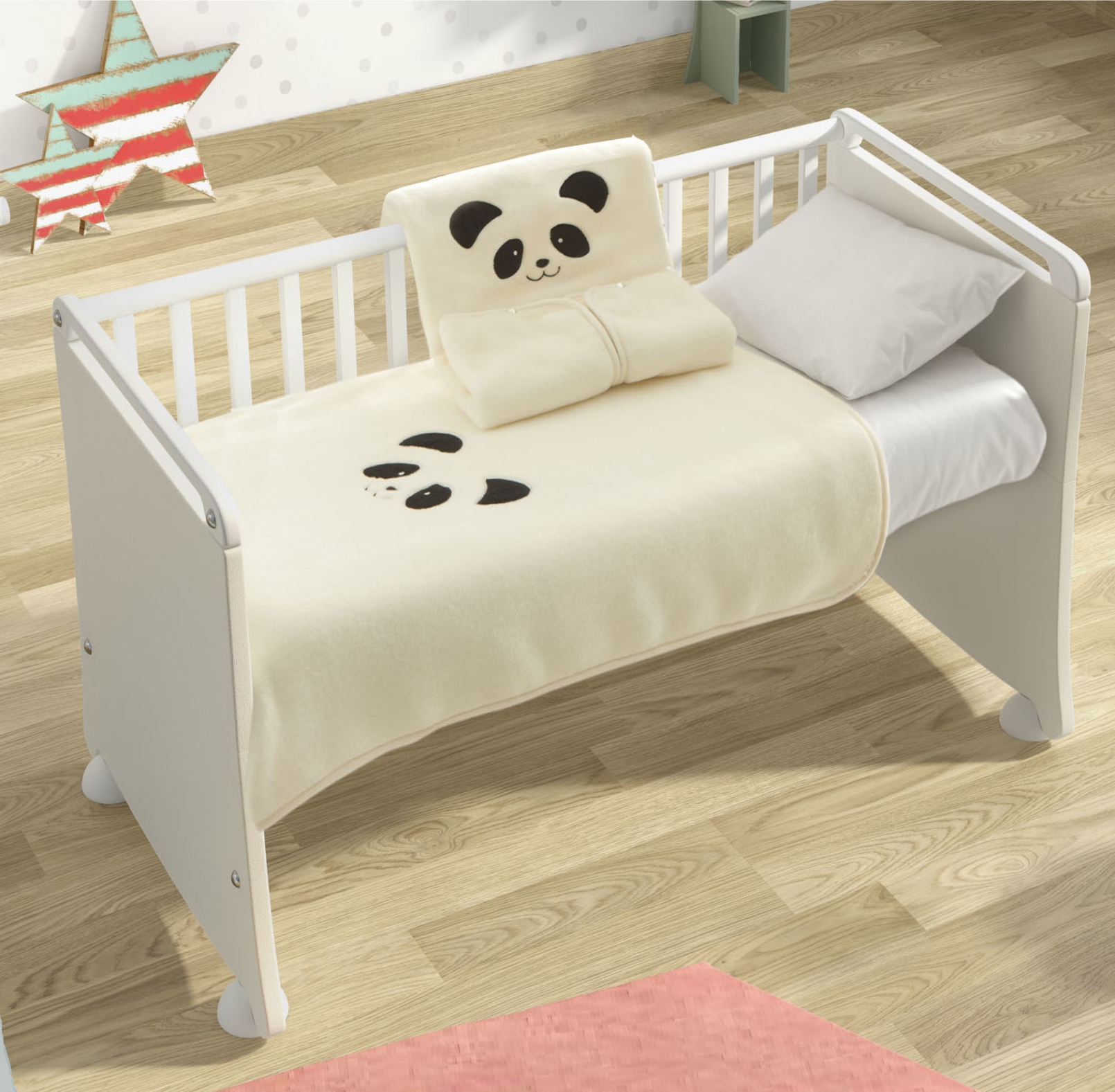 Wohn- und Schlafdecke Panda