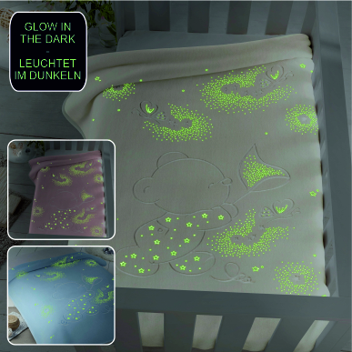 Wohn- und Schlafdecke mit Leuchtsteinen natur