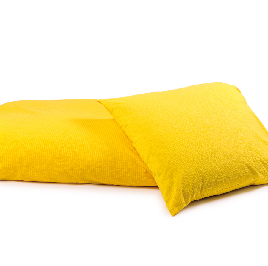 Kinder-Bettwäsche Seersucker uni Kissenbezug 40x60 cm Knopfverschluss 0002 gelb