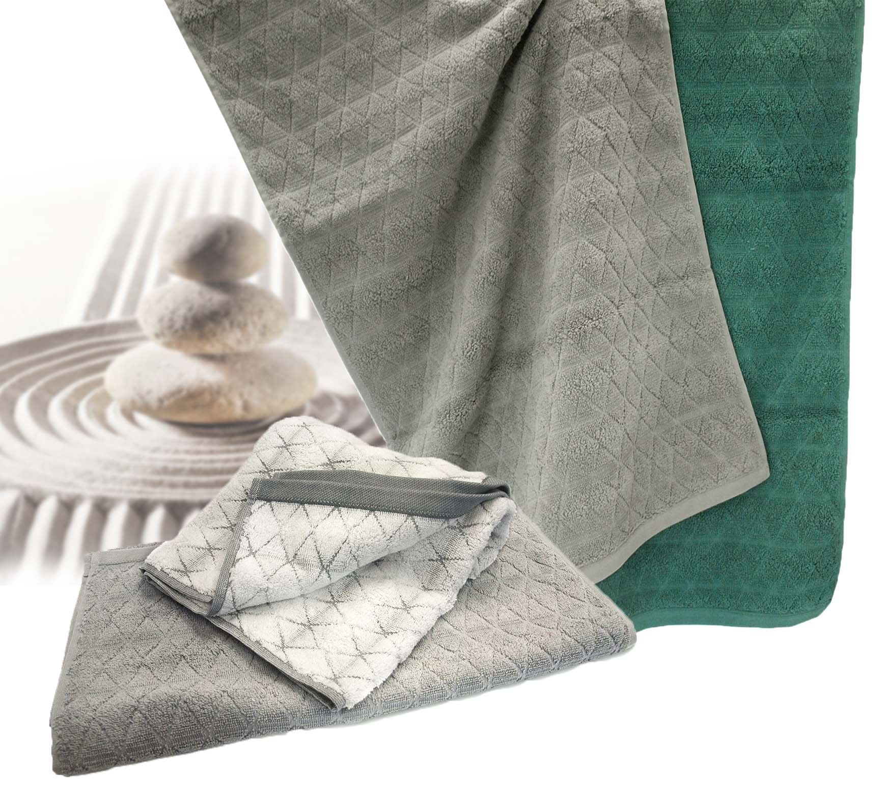 Duschtuch Super-Soft Baumwolle 70x140 cm weiß-blau