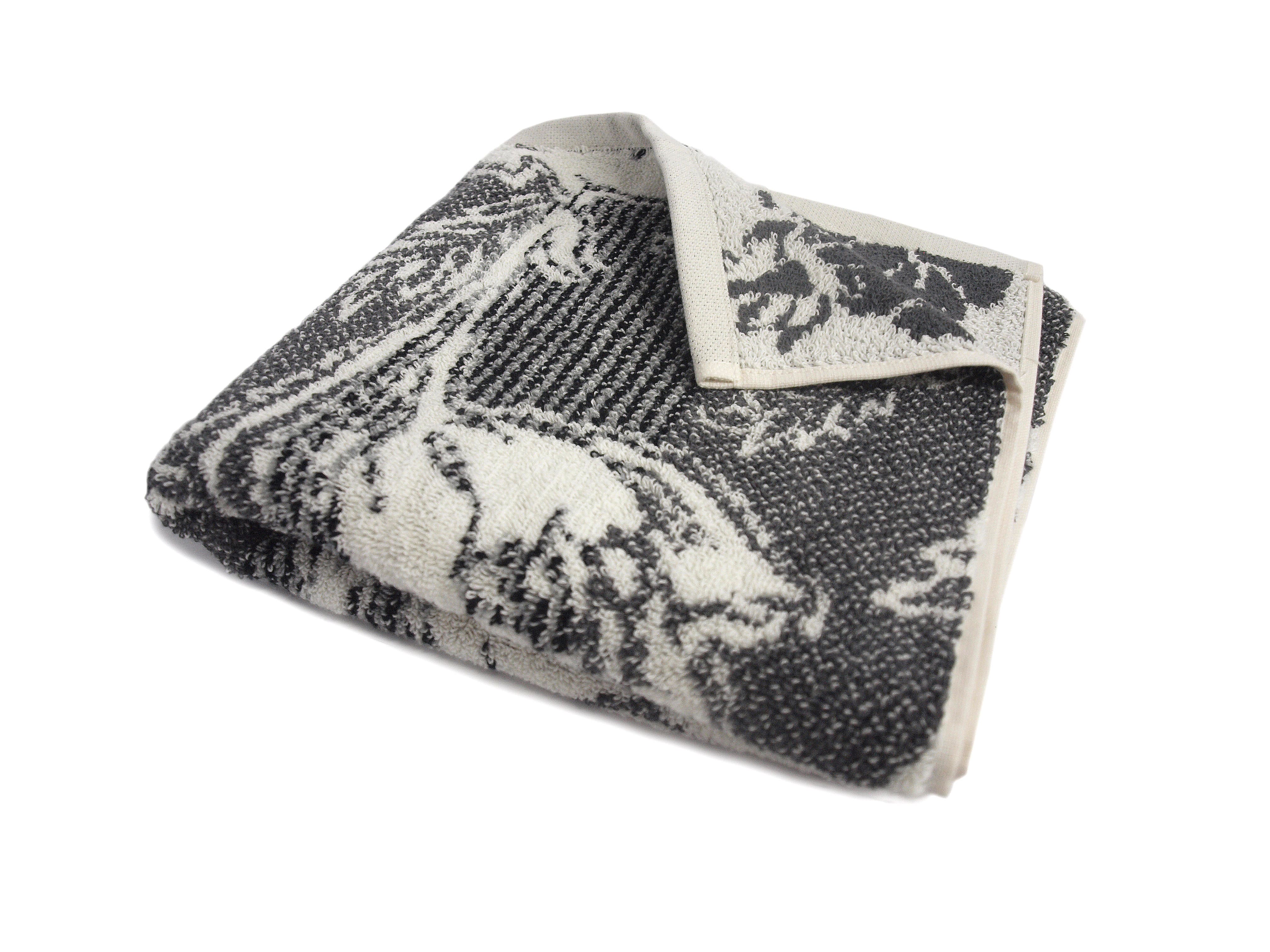 Gästetuch mit Blumenmuster Super-Soft Baumwolle 30x50 cm grau