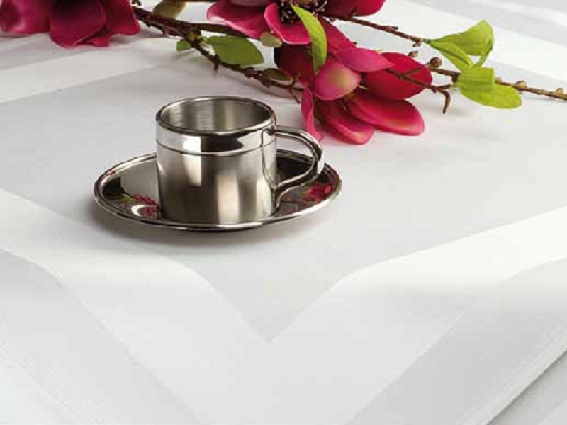 Damasttischdecke weiß ⌀ 320 cm