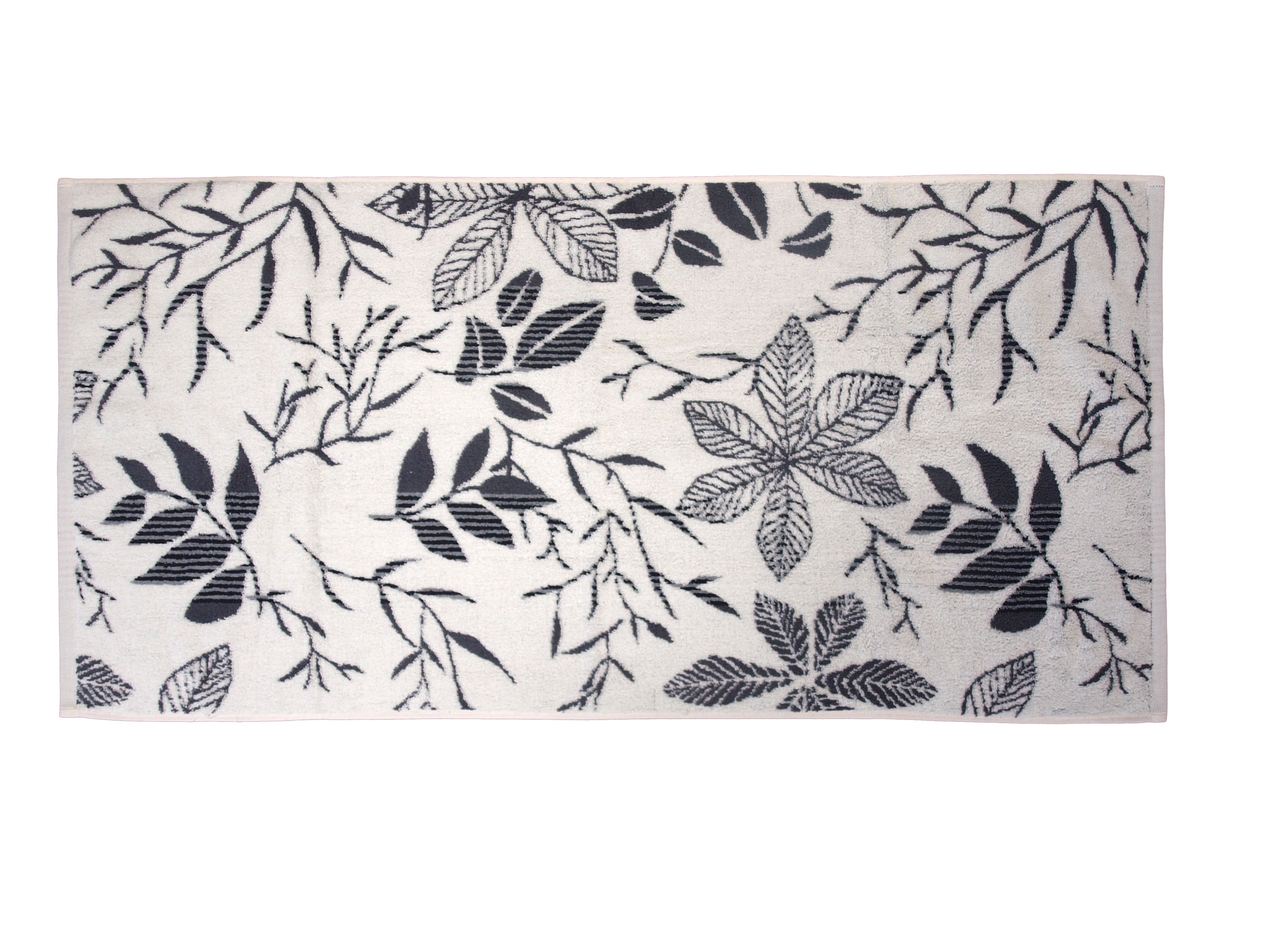 Gästetuch mit Blumenmuster Super-Soft Baumwolle 30x50 cm grau