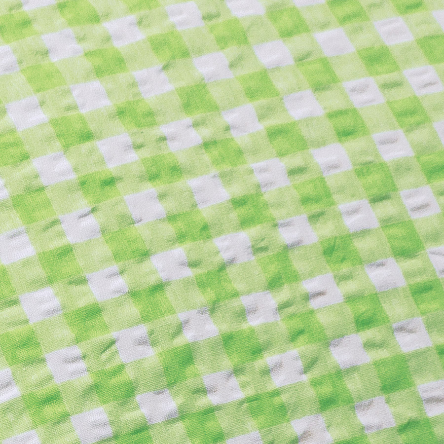 Kinder-Bettwäsche Seersucker bedruckt Kissenbezug 40x60 cm Knopfverschluss Karo apfelgrün